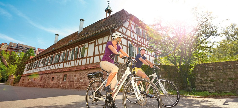 Fahrradfahrer am Nagoldtalradweg