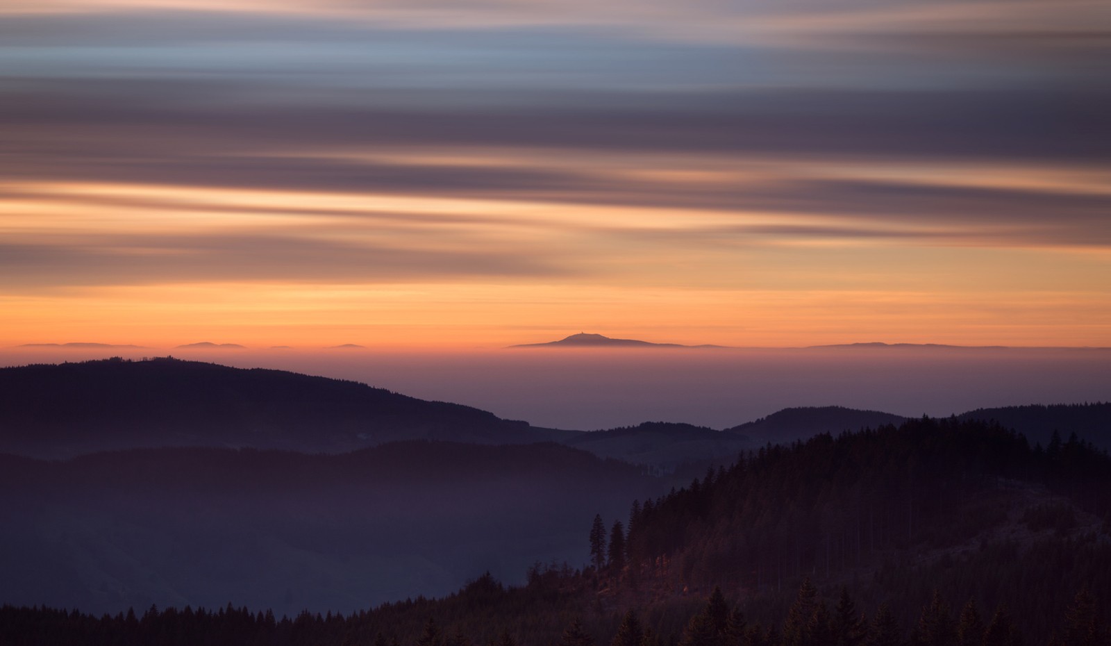 Sonnenaufgang im Schwarzwald an der Schwarzwaldhochstraße